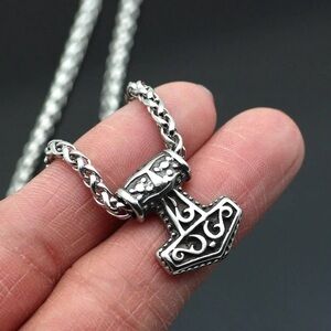 Tiny Thor’s Silver Hammer Pendant Necklace
